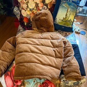 Gymboree Brown Corduroy Hooded Puffer Jacket